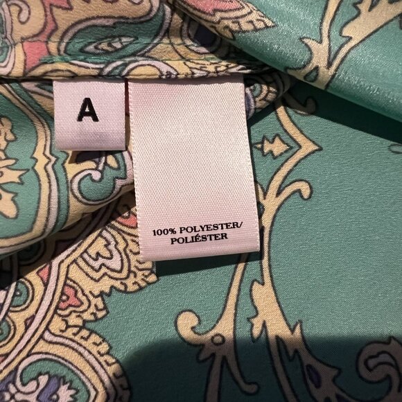 NWT Ann Taylor Turquoise & Pink Sleeveless Paisley Blouse medium - Picture 4 of 8